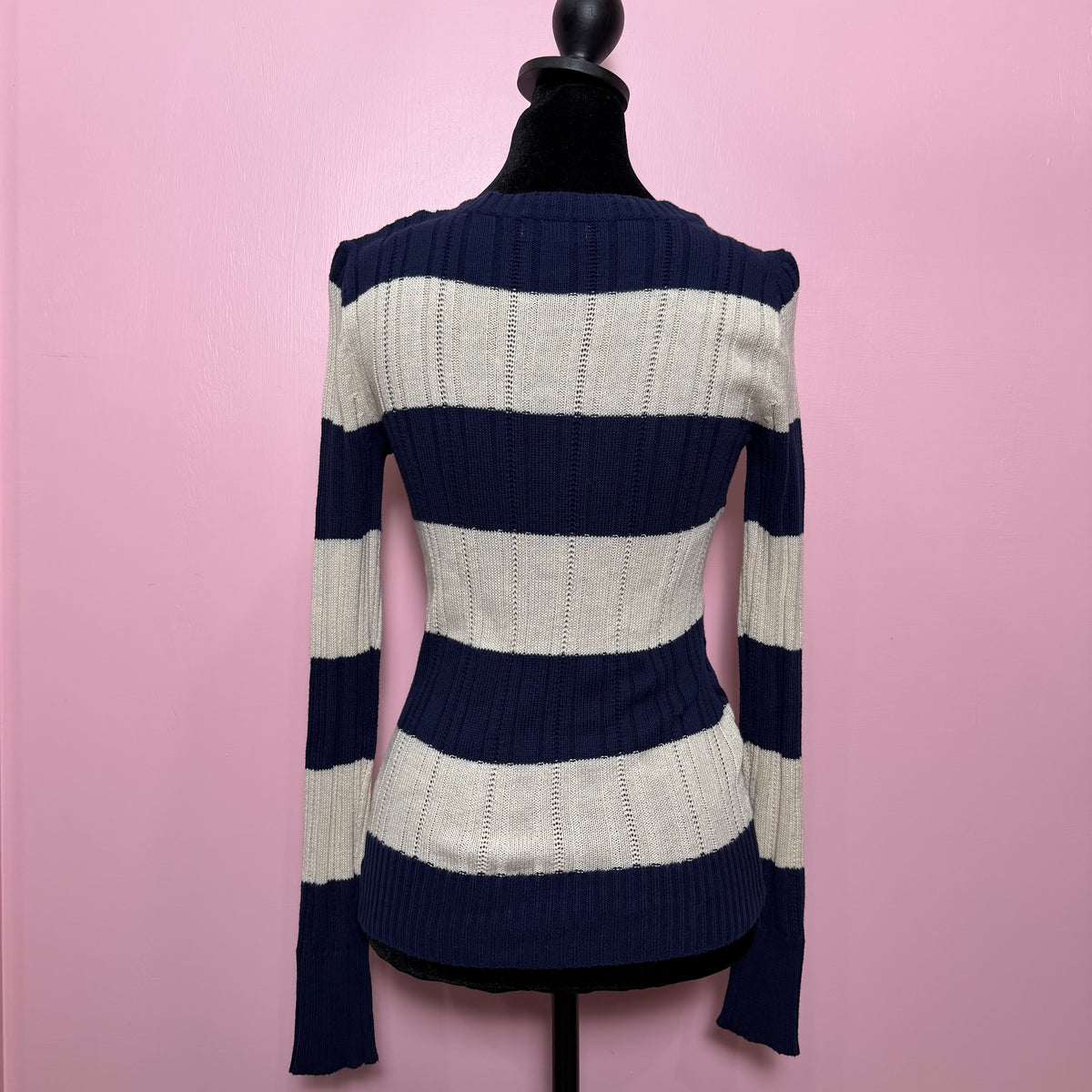 (S) 2000s arizona striped cable knit sweater