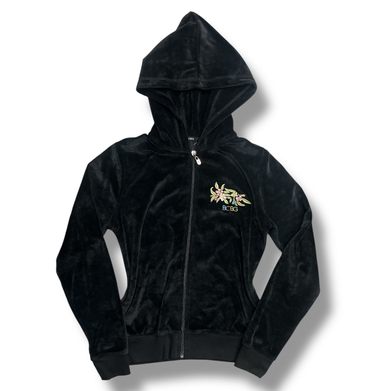 (S/M) BCBG Embroidered Sequin Velour Jacket