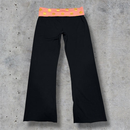 (L/XL) Y2K polka dot foldover flared leggings