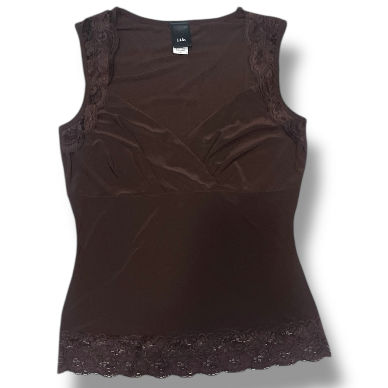 (L) 2000s Lace Trim Tank