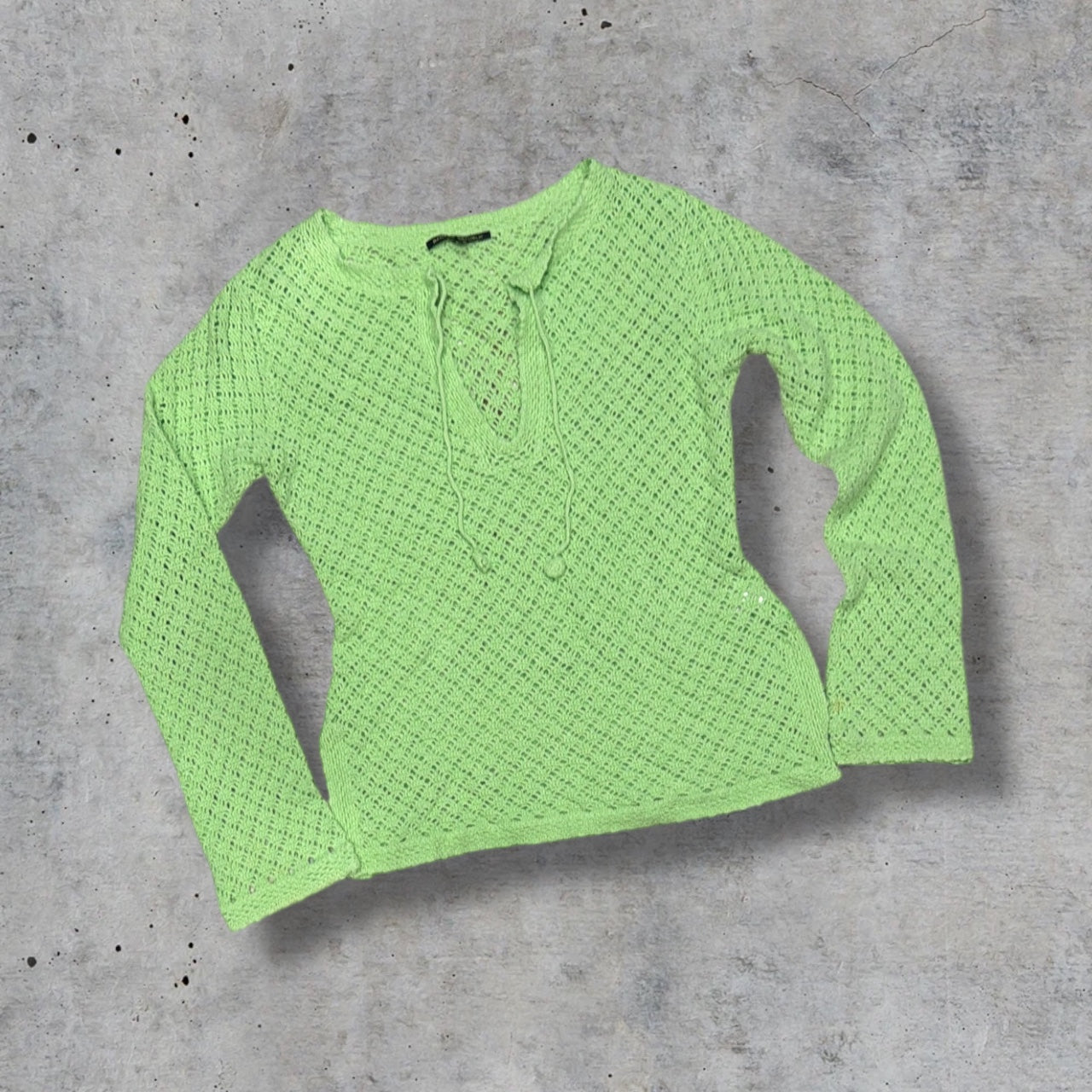 (M/L) y2k lime green banana republic crochet top