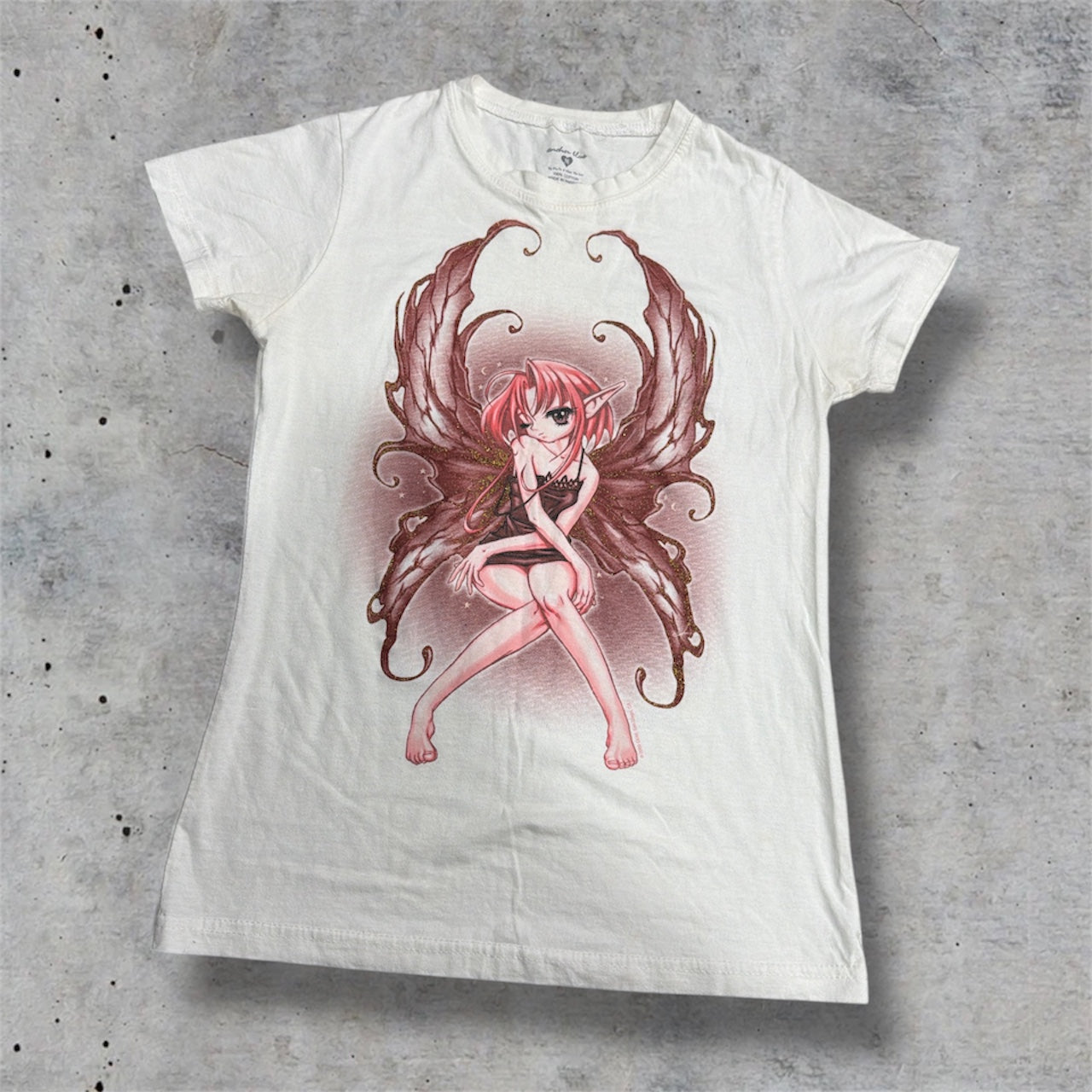 (M) glittery graphic fairy baby tee