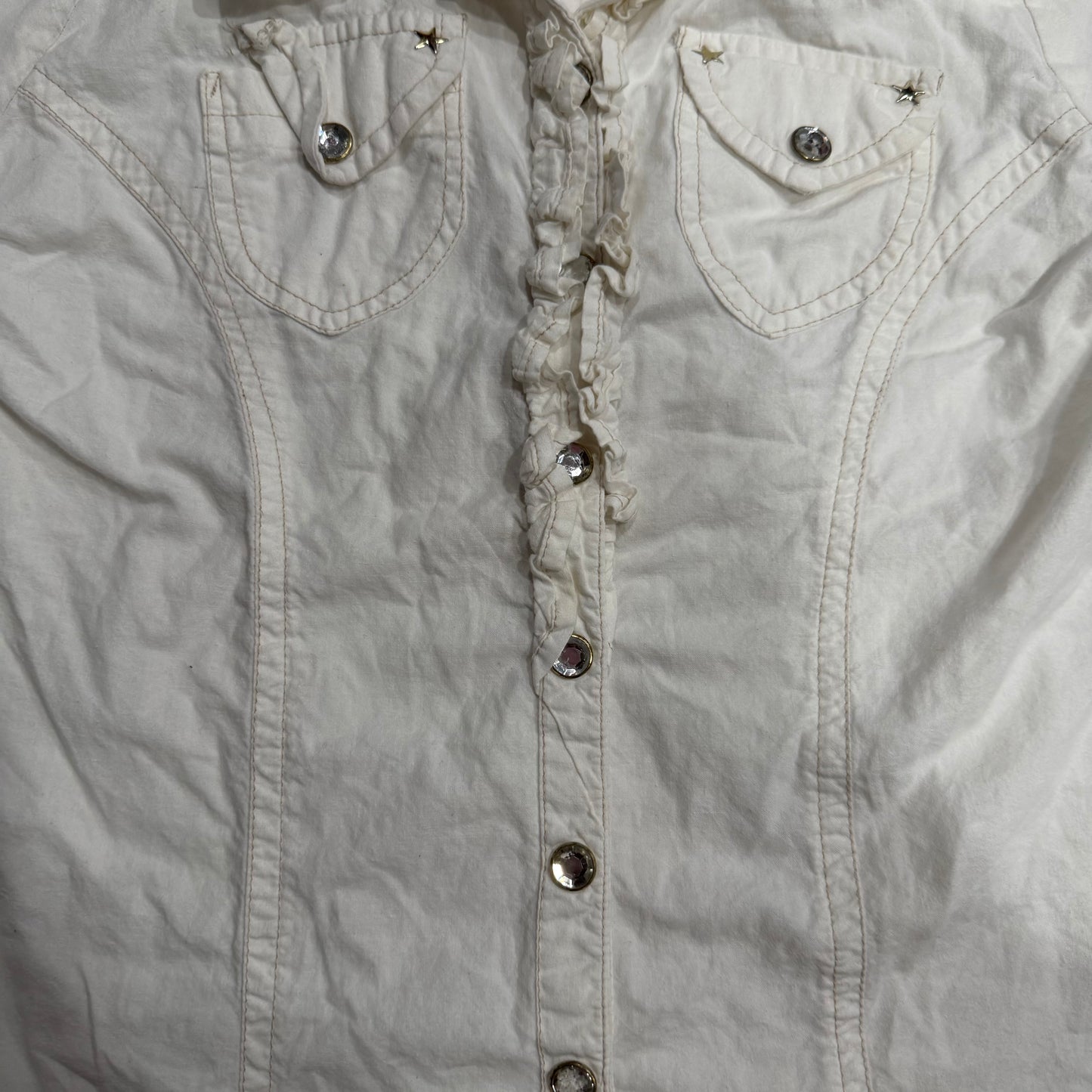 (XS/S) Y2K Baby Phat Embellished Button Up Embroidered Long Sleeve