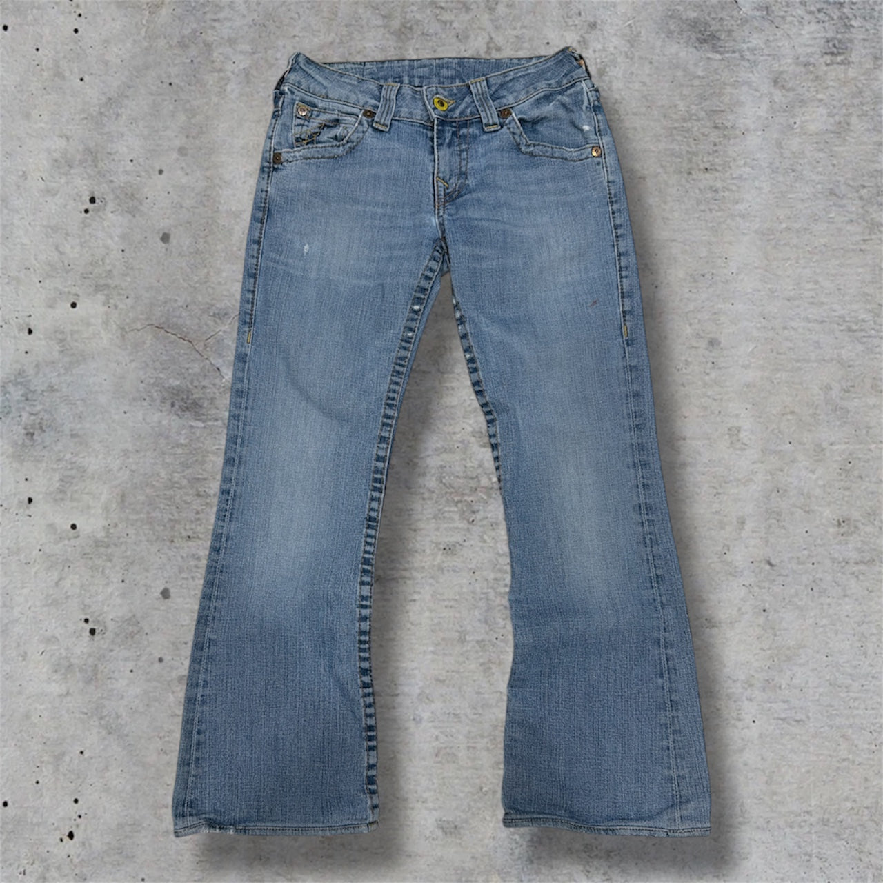 (28/29”) true religion flared denim jeans