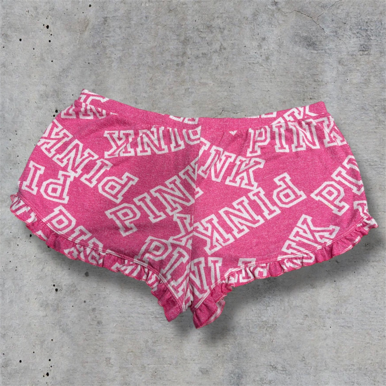 (M/L) 2000s victoria’s secret PINK ruffled trim shorts