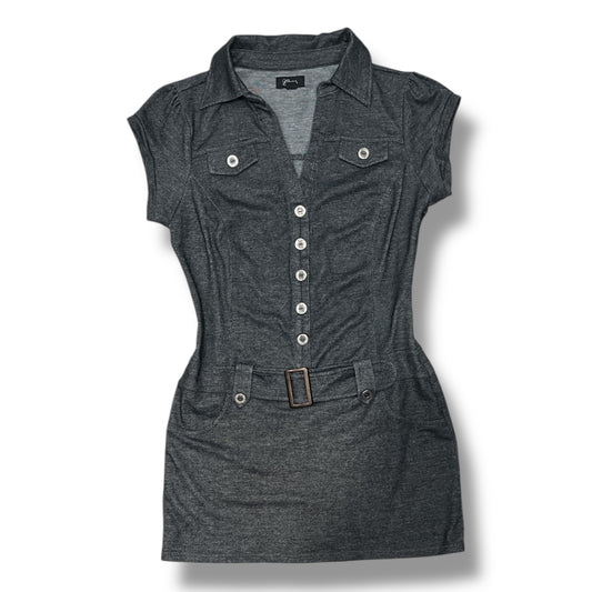 (M/L) Vintage Guess Belt Detail Grey Dress