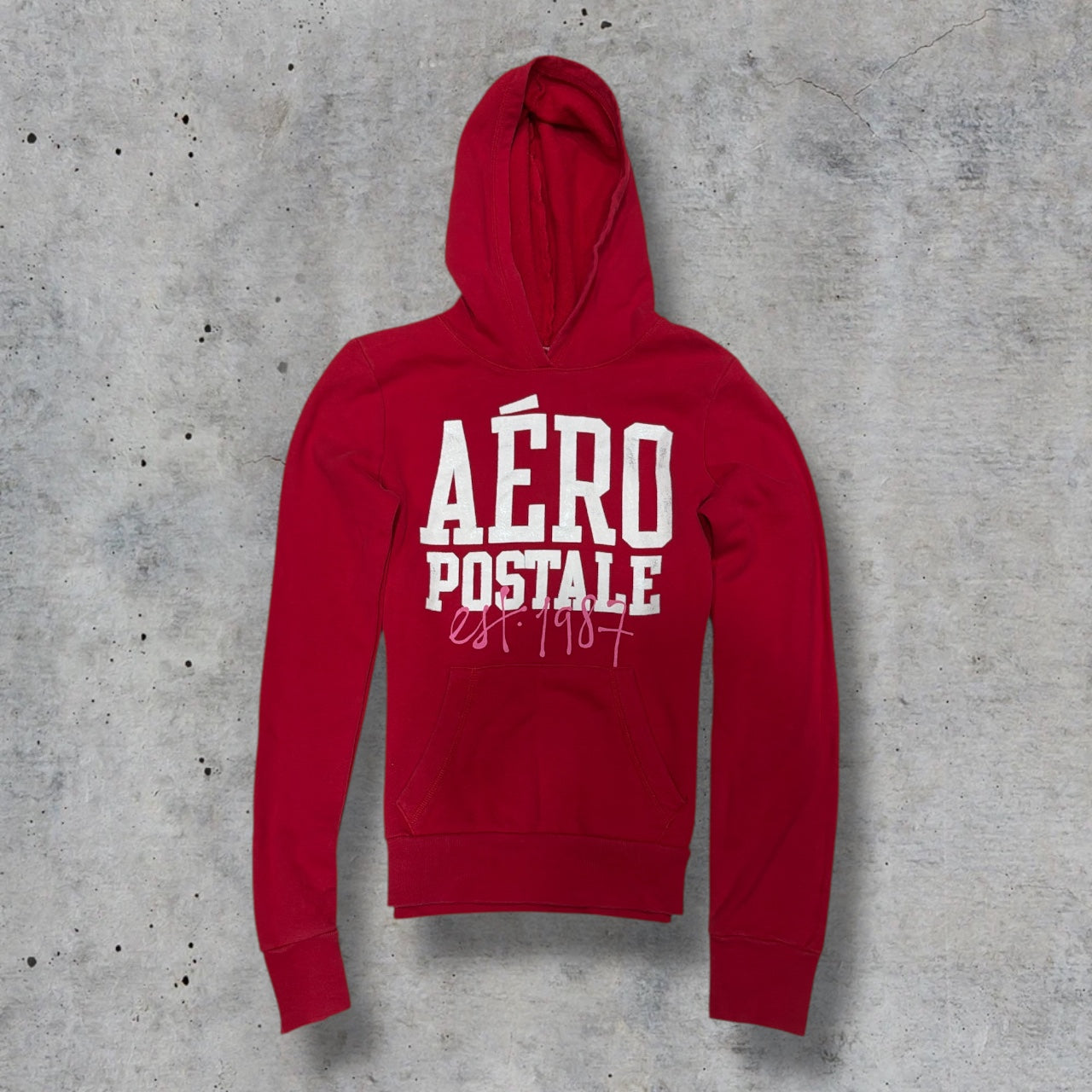 (S) 2000s aeropostale red hoodie