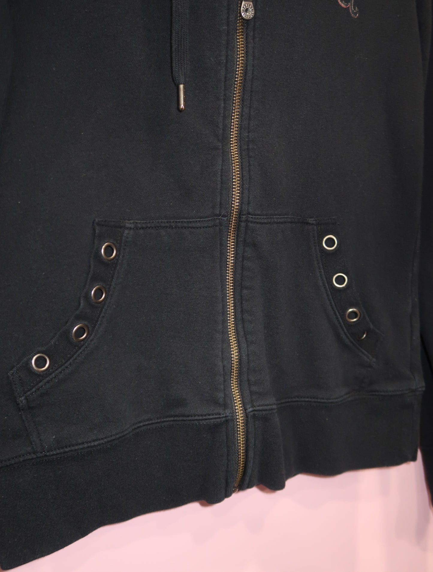 (S) Harley Davidson skull studded biker jacket