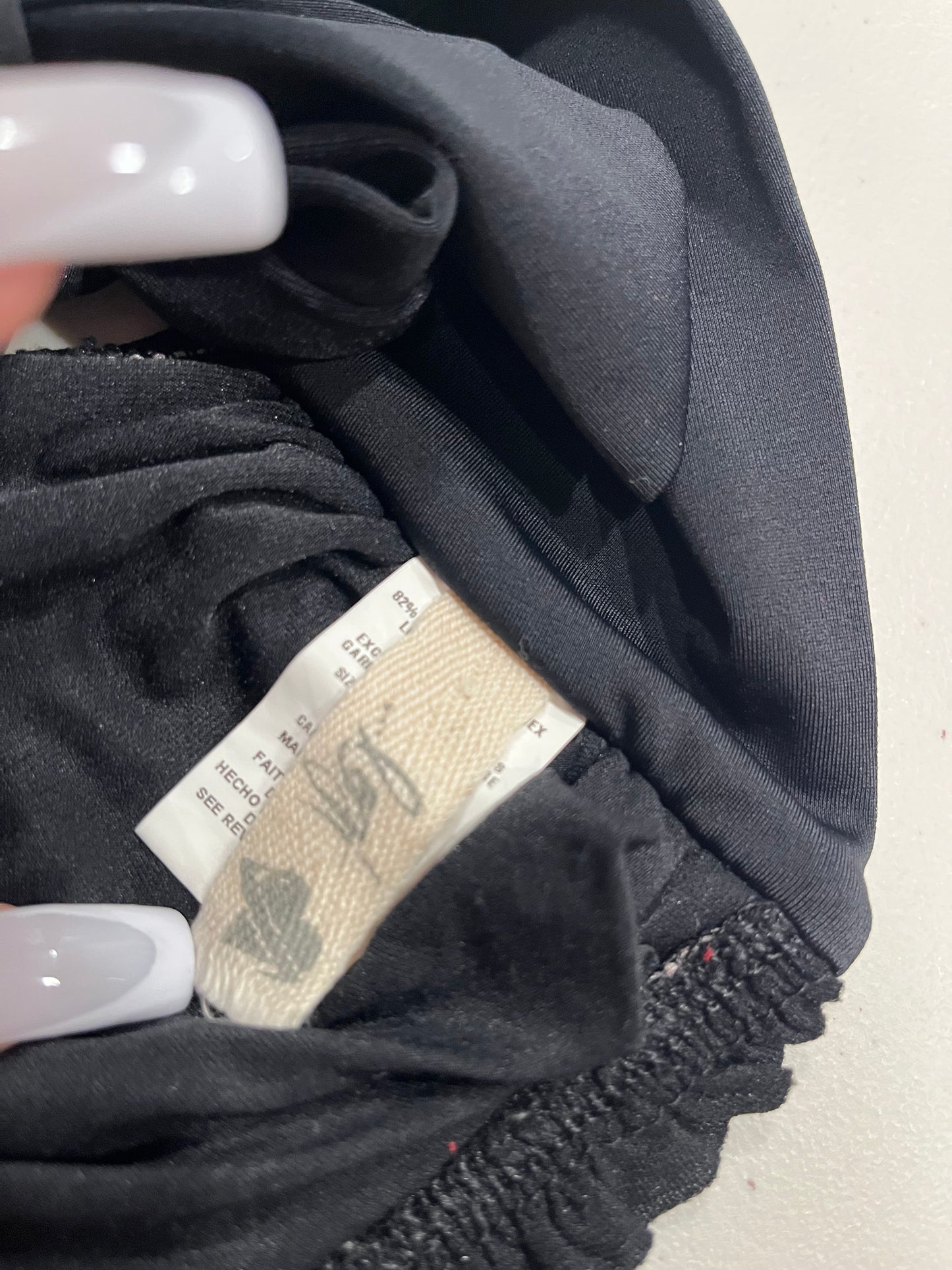 (L) Grunge Purple & Black Lace Strapless Bikini Top