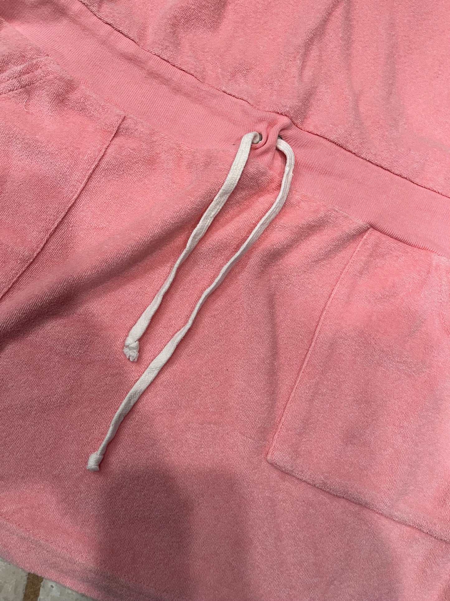 (M) 2000s Pink Mini Dress/Shirt Terry Cloth