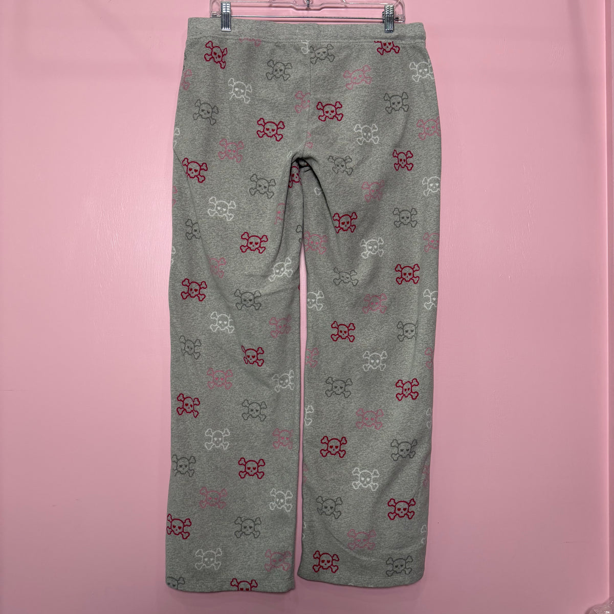 (L) 2000s Aeropostale grey & pink skull pj pants