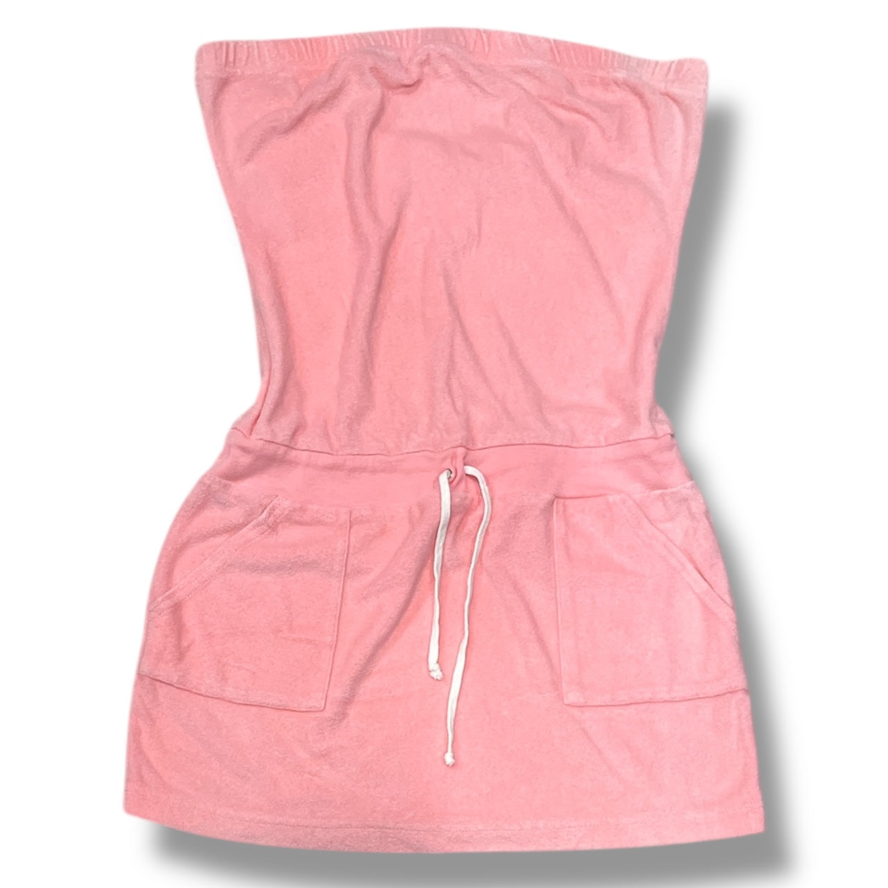 (M) 2000s Pink Mini Dress/Shirt Terry Cloth